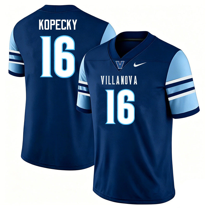 Villanova Wildcats #16 Lucas Kopecky College Football Jerseys,Uniforms-Navy